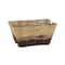 30" Brown Seagrass Handmade Oversized Color Block Storage Basket with Slot Handles